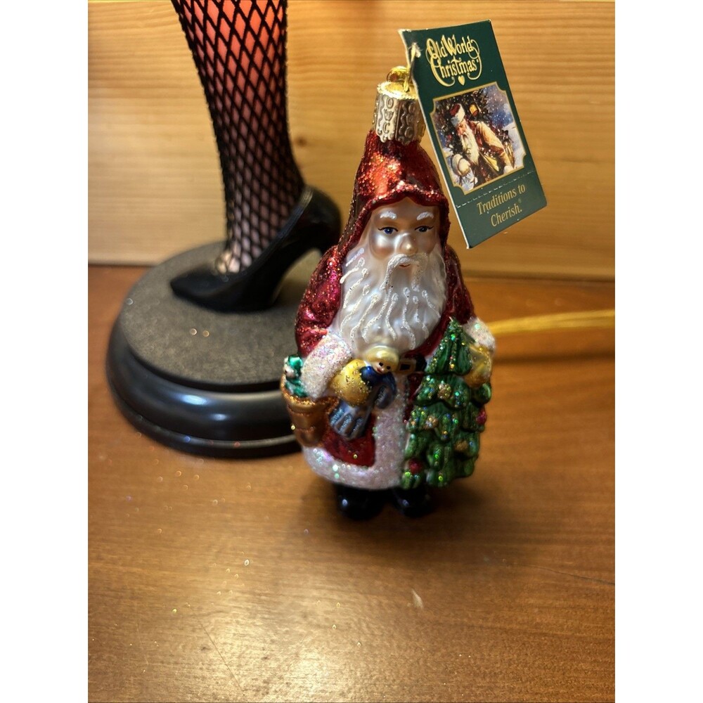 Old World Christmas Woodland Father Christmas Santa Ornament NEW with TAG